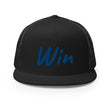 Win In Sapphire Embroidery on 5 Panel Trucker Cap