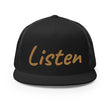 Listen In Copper Embroidery on 5 Panel Trucker Cap