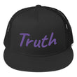 Truth In Amethyst Embroidery on 5 Panel Trucker Cap