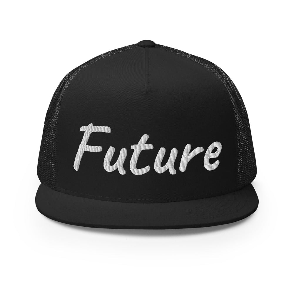 Future In Pearl Embroidery on 5 Panel Trucker Cap