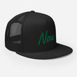 Now In Emerald Embroidery on 5 Panel Trucker Cap