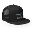 Money & Wealth In Silver Embroidery on 5 Panel Trucker Cap