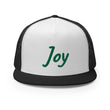 Joy In Emerald Embroidery on 5 Panel Trucker Cap