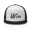 Win In Sapphire Embroidery on 5 Panel Trucker Cap