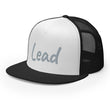 Lead In Silver Embroidery on 5 Panel Trucker Cap