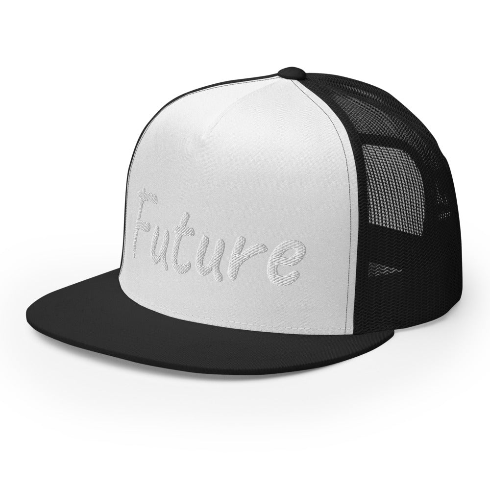 Future In Pearl Embroidery on 5 Panel Trucker Cap