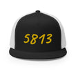 5813 In Gold Embroidery on 5 Panel Trucker Cap