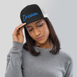 Dream In Sapphire Embroidery on 5 Panel Trucker Cap