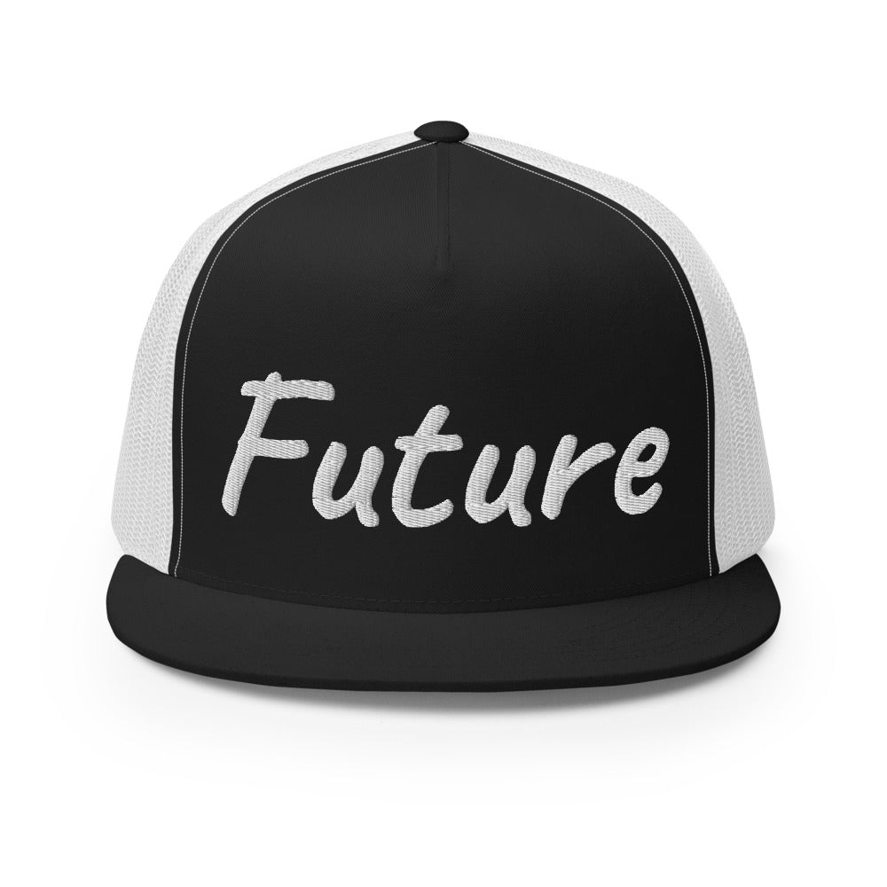 Future In Pearl Embroidery on 5 Panel Trucker Cap