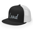 Lead In Silver Embroidery on 5 Panel Trucker Cap