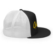 Optimist In Gold Embroidery on 5 Panel Trucker Cap