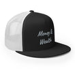 Money & Wealth In Silver Embroidery on 5 Panel Trucker Cap