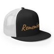 Remember In Celluloid Embroidery on 5 Panel Trucker Cap