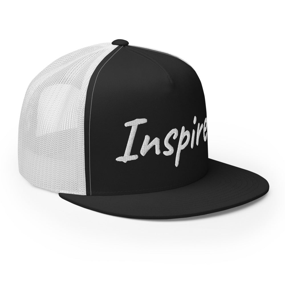 Inspire In Diamond Embroidery on 5 Panel Trucker Cap