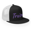 Truism In Amethyst Embroidery on 5 Panel Trucker Cap