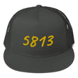 5813 In Gold Embroidery on 5 Panel Trucker Cap