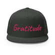 Gratitude In Star Rose Quartz Embroidery on 5 Panel Trucker Cap