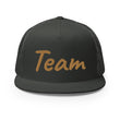 Team In Celluloid Embroidery on 5 Panel Trucker Cap