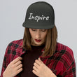 Inspire In Diamond Embroidery on 5 Panel Trucker Cap