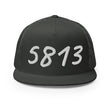 5813 In Pearl Embroidery on 5 Panel Trucker Cap