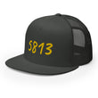 5813 In Gold Embroidery on 5 Panel Trucker Cap