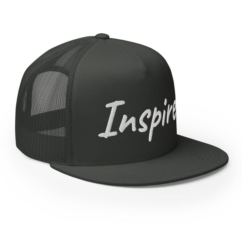 Inspire In Diamond Embroidery on 5 Panel Trucker Cap