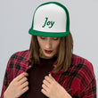 Joy In Emerald Embroidery on 5 Panel Trucker Cap