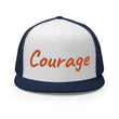 Courage In Amber Embroidery on 5 Panel Trucker Cap