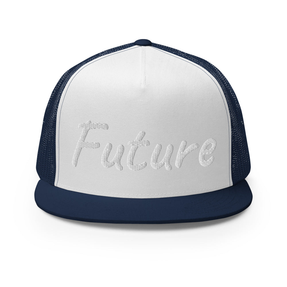 Future In Pearl Embroidery on 5 Panel Trucker Cap