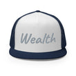 Wealth In Silver Embroidery on 5 Panel Trucker Cap