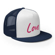 Love In Star Rose Quartz Embroidery on 5 Panel Trucker Cap