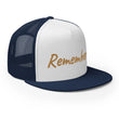 Remember In Celluloid Embroidery on 5 Panel Trucker Cap