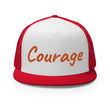 Courage In Amber Embroidery on 5 Panel Trucker Cap