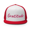 Gratitude In Star Rose Quartz Embroidery on 5 Panel Trucker Cap