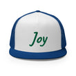 Joy In Emerald Embroidery on 5 Panel Trucker Cap