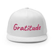 Gratitude In Star Rose Quartz Embroidery on 5 Panel Trucker Cap