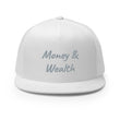 Money & Wealth In Silver Embroidery on 5 Panel Trucker Cap