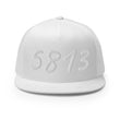 5813 In Pearl Embroidery on 5 Panel Trucker Cap