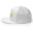 5813 In Gold Embroidery on 5 Panel Trucker Cap