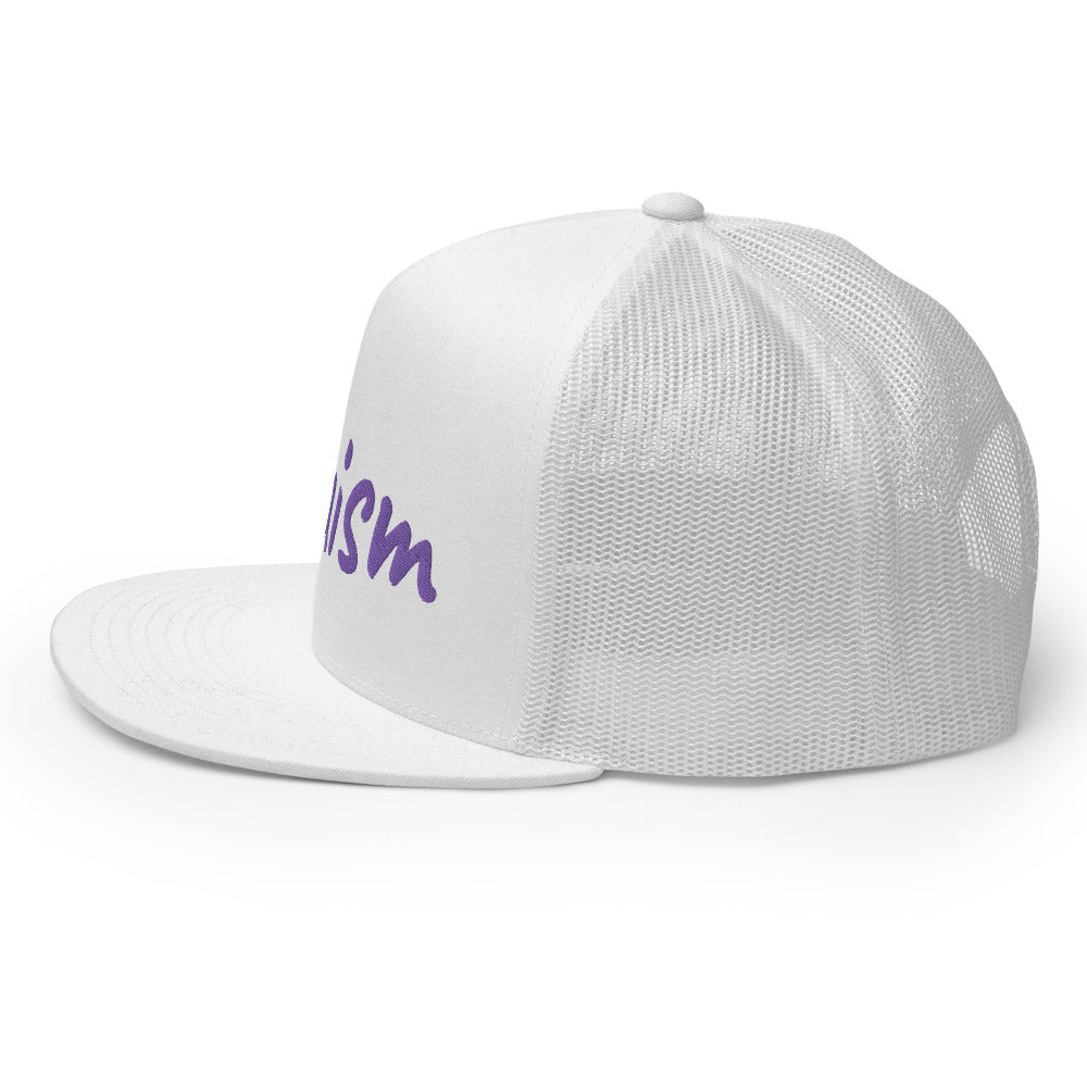 Truism In Amethyst Embroidery on 5 Panel Trucker Cap