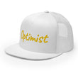 Optimist In Gold Embroidery on 5 Panel Trucker Cap