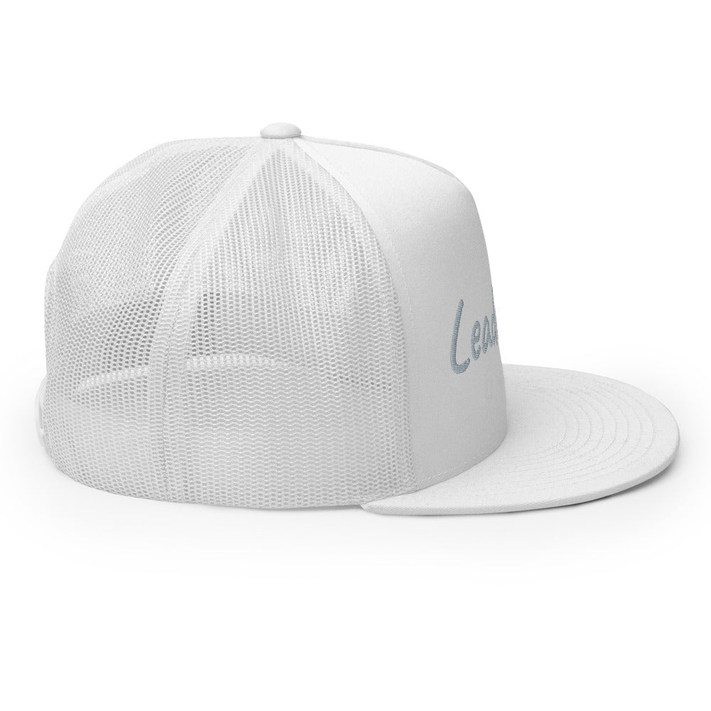 Leadership In Silver Embroidery on 5 Panel Trucker Cap