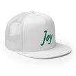 Joy In Emerald Embroidery on 5 Panel Trucker Cap