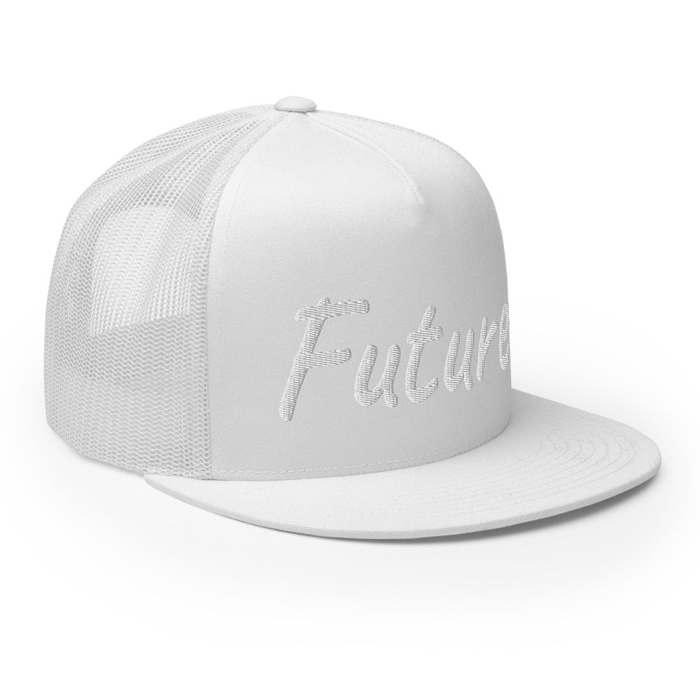 Future In Pearl Embroidery on 5 Panel Trucker Cap