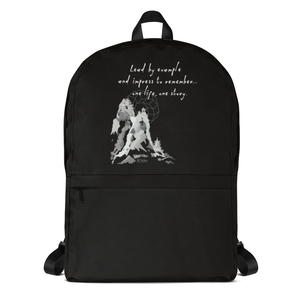 Lead By Example Haiku With Mountain Shrines on Backpack