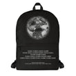 Binary Instructions To Keep Moving The World Forward With Vitruvian Earth In White on Backpack