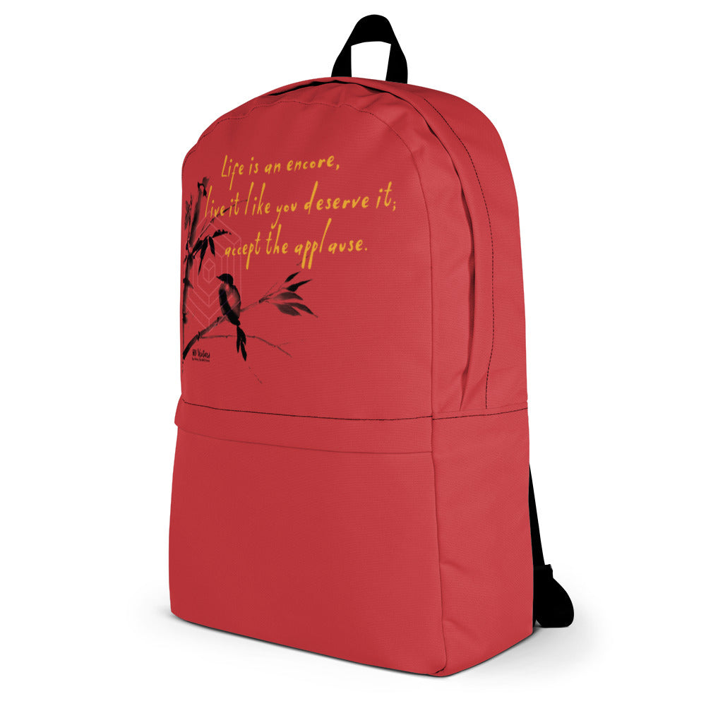 Life Is An Encore Haiku With Wren on Backpack