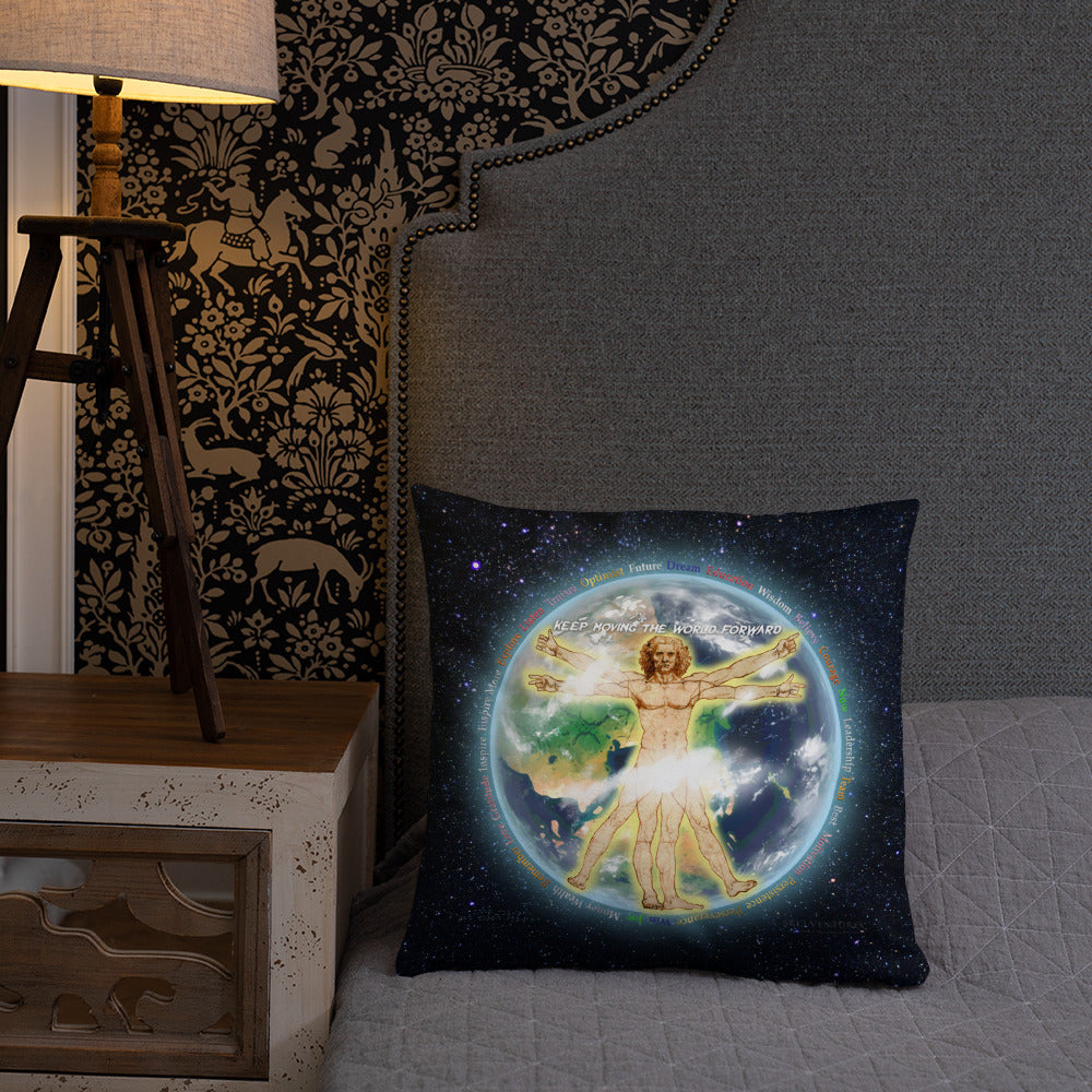 Vitruvian Earth on Basic Pillow