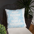 Word Clouds To Keep Moving The World Forward Through Blue Word Sky on Basic Pillow