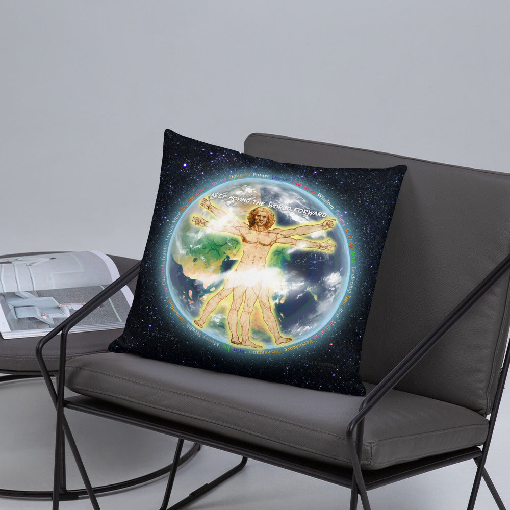 Vitruvian Earth on Basic Pillow